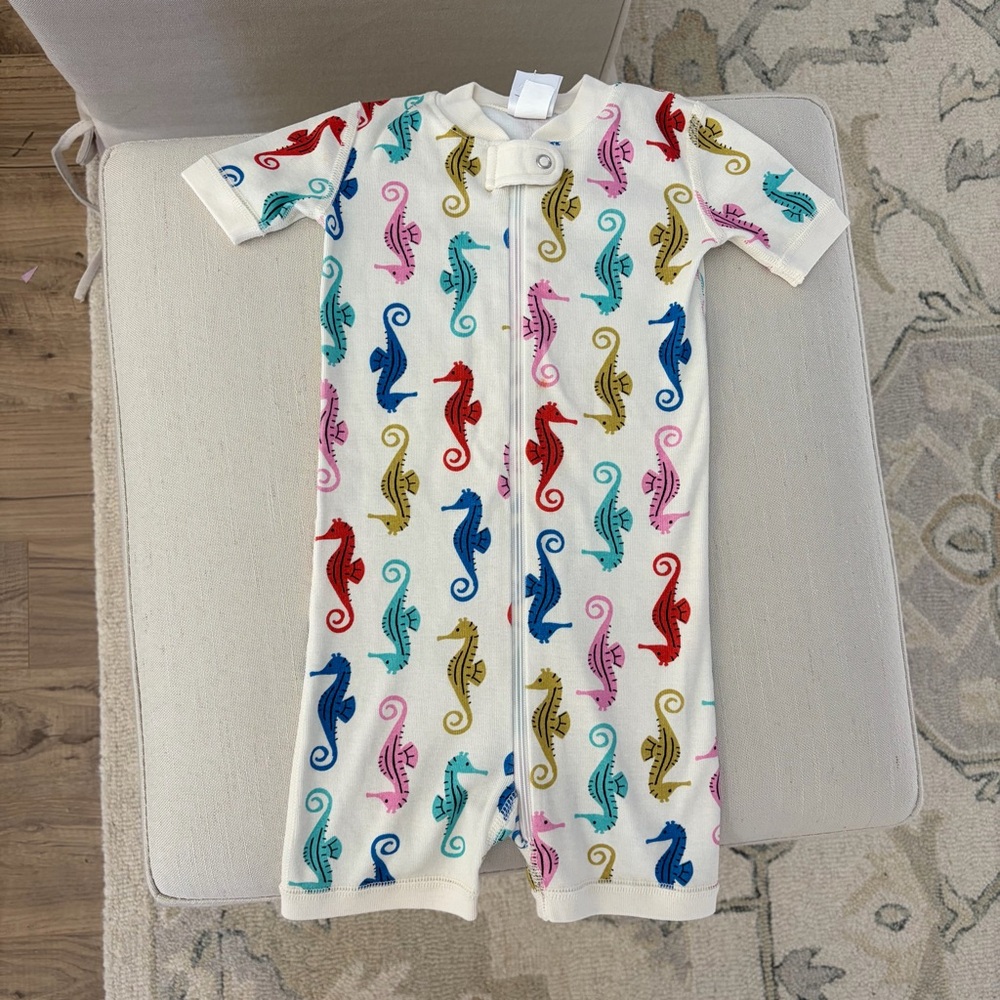 Hanna Andersson Sea Horse Shortie Zip Pajama 2T - Picture 4 of 4